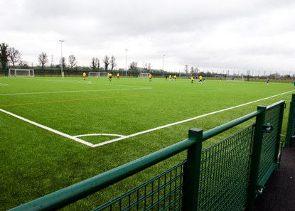 Football pitch from an angle pitch hire